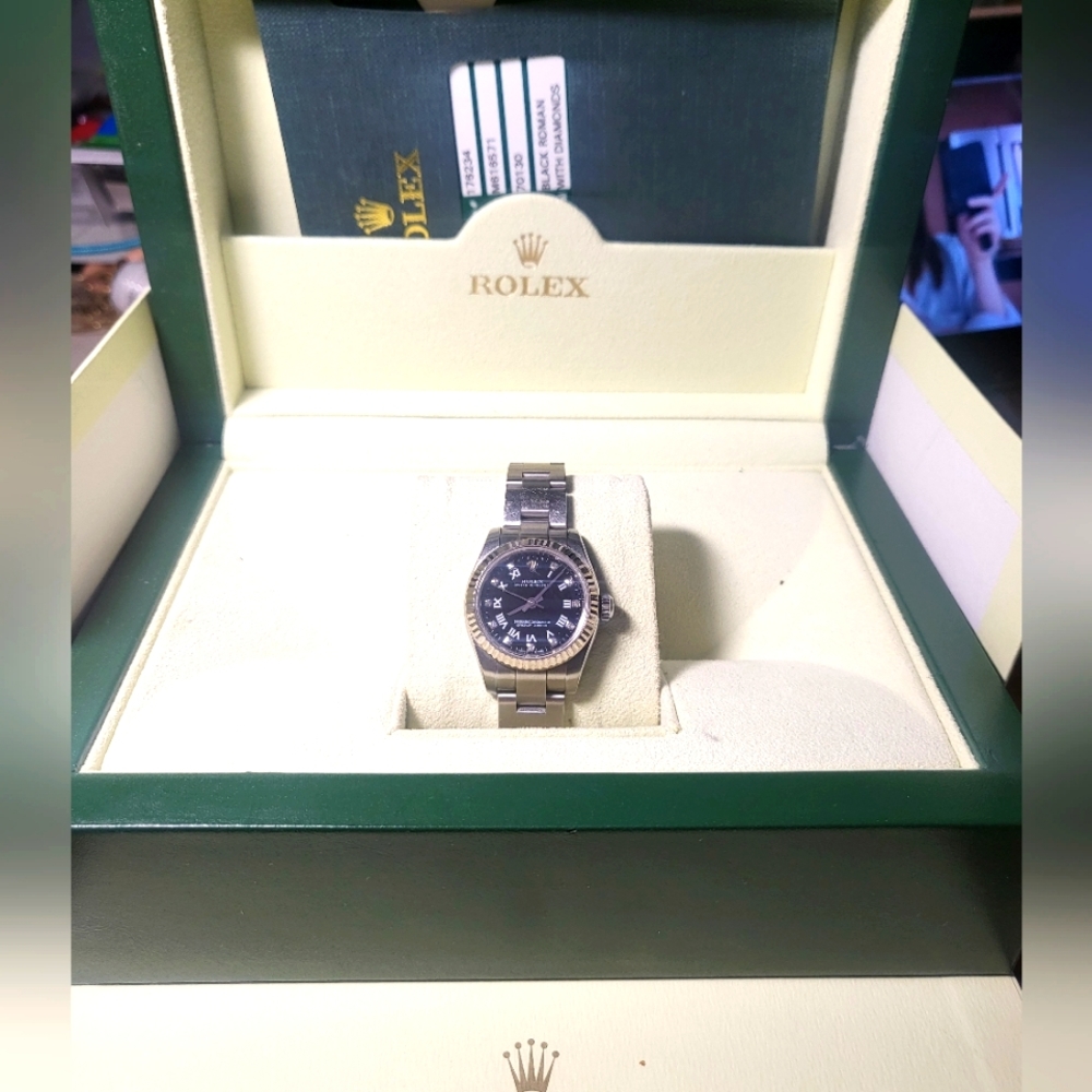 Rolex Oyster Perpetual OysterSteel White Gold Diamond Ladies Watch 176234